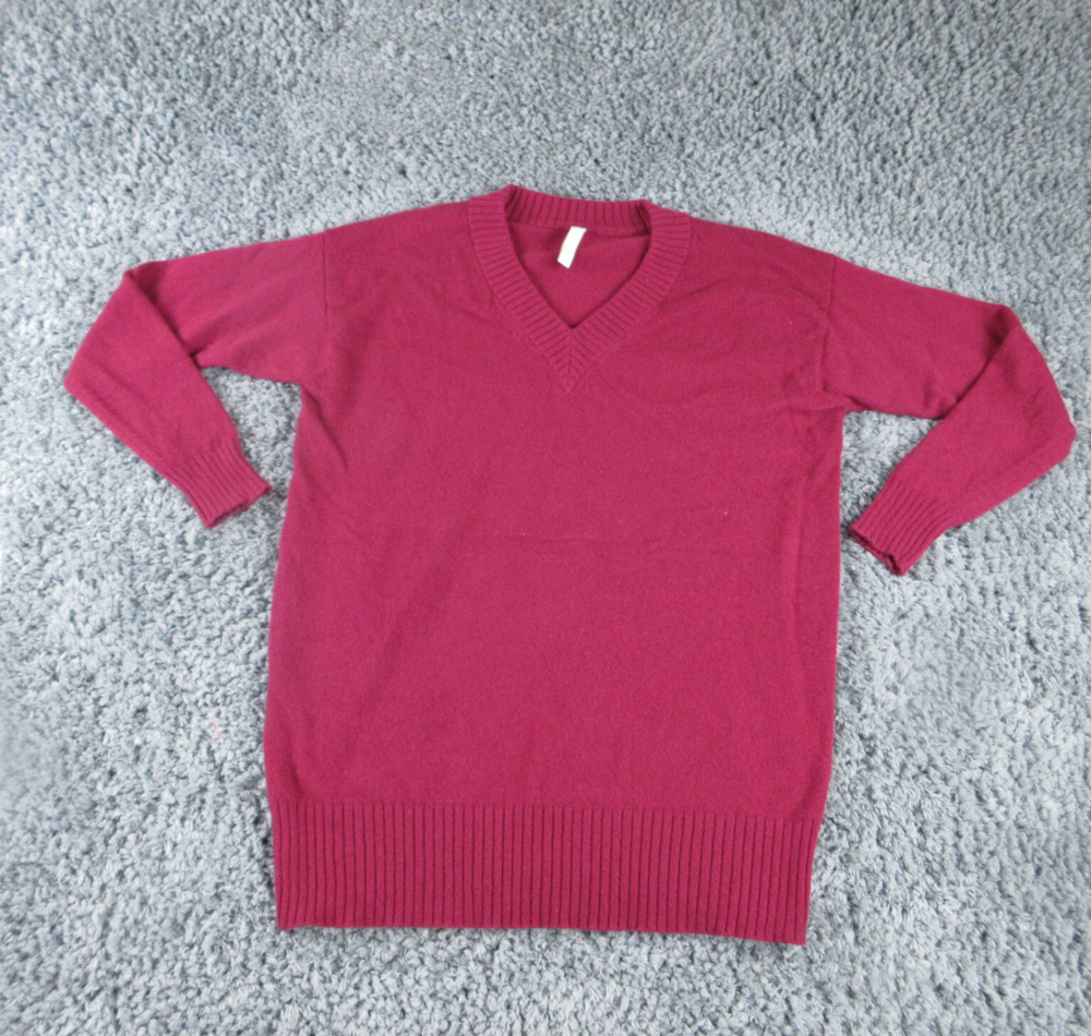 Athleta Sweater Womens Large Red Long Sleeve Wool Cashmere Blend Pullover